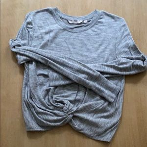 Athleta cropped shirt with knot detailing.